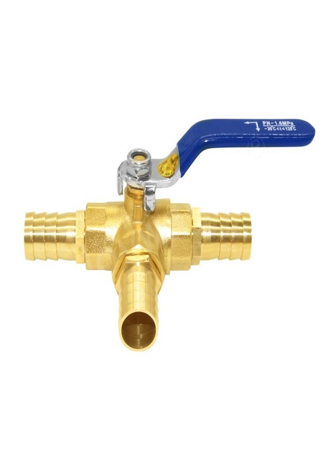 Joywayus 3 Way L-port Shut Off 1/2"G Thread Ball Valve with 1/2" Hose Barb T Shaped Brass Fitting One Switch - Image 4
